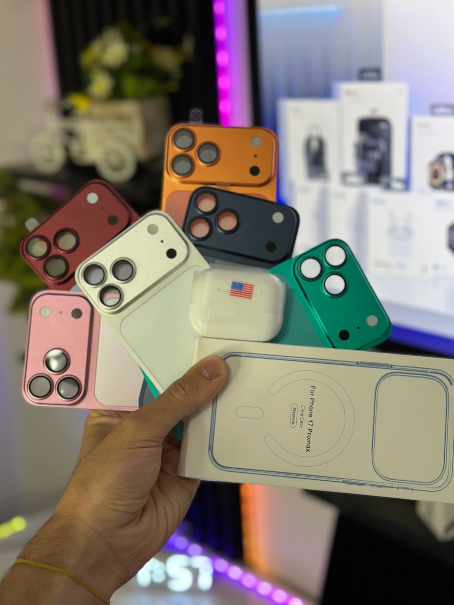 Pack:coque iPhone 17promax+airpod+pouchat megsafe
